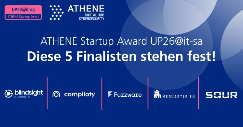ATHENE Startup Award UP26@it-sa: Diese 5 Finalisten stehen fest, darunter RedCastle eG